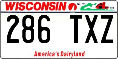 WI license plate 286TXZ