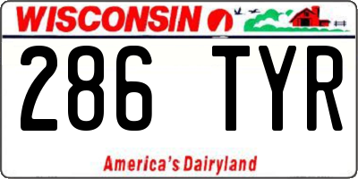 WI license plate 286TYR