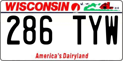 WI license plate 286TYW