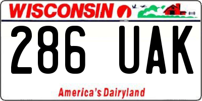 WI license plate 286UAK