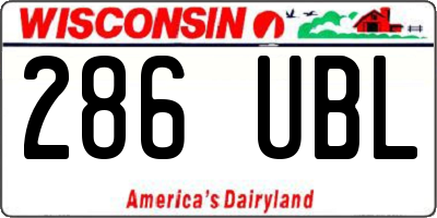 WI license plate 286UBL