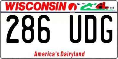 WI license plate 286UDG