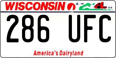 WI license plate 286UFC