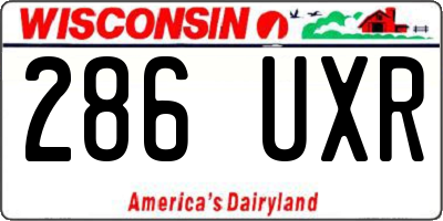 WI license plate 286UXR