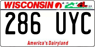 WI license plate 286UYC