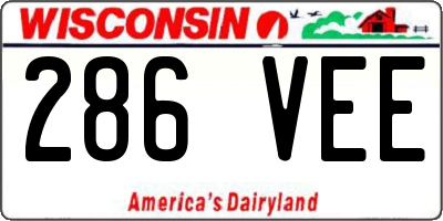 WI license plate 286VEE
