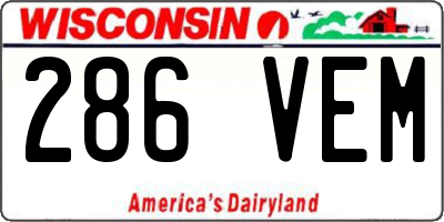 WI license plate 286VEM