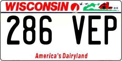 WI license plate 286VEP