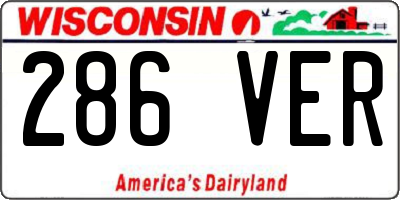 WI license plate 286VER