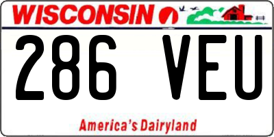 WI license plate 286VEU