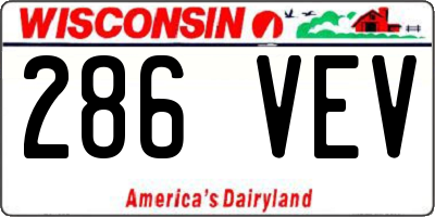 WI license plate 286VEV