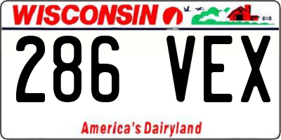 WI license plate 286VEX