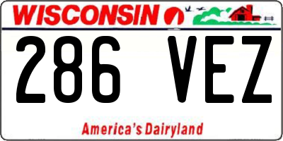 WI license plate 286VEZ