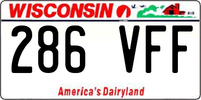 WI license plate 286VFF
