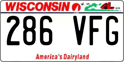 WI license plate 286VFG