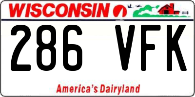 WI license plate 286VFK