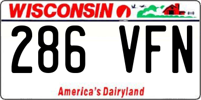 WI license plate 286VFN