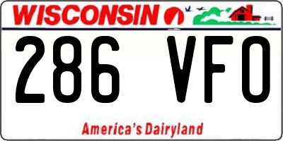 WI license plate 286VFO