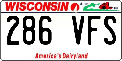 WI license plate 286VFS