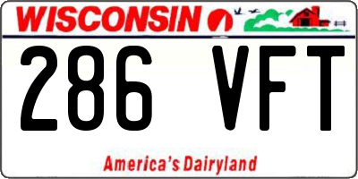 WI license plate 286VFT