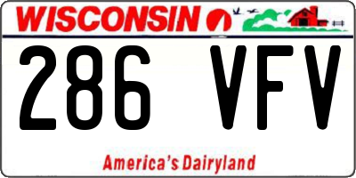 WI license plate 286VFV