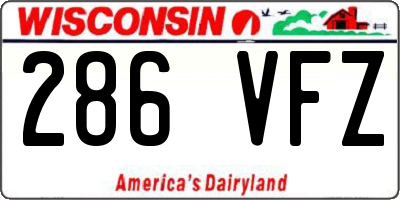 WI license plate 286VFZ