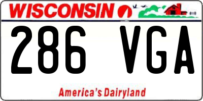 WI license plate 286VGA