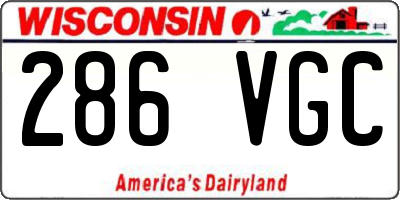 WI license plate 286VGC
