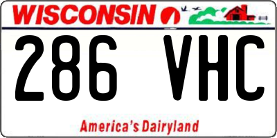 WI license plate 286VHC