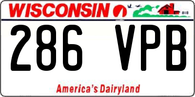 WI license plate 286VPB
