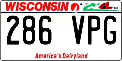 WI license plate 286VPG