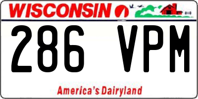WI license plate 286VPM