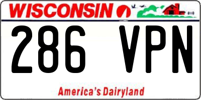 WI license plate 286VPN