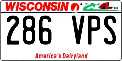 WI license plate 286VPS