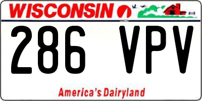 WI license plate 286VPV