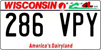 WI license plate 286VPY