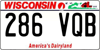 WI license plate 286VQB