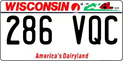 WI license plate 286VQC