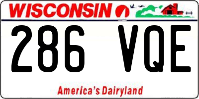 WI license plate 286VQE