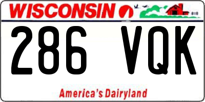 WI license plate 286VQK