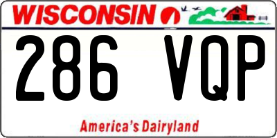 WI license plate 286VQP