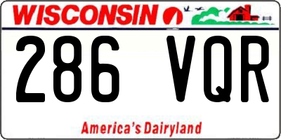 WI license plate 286VQR