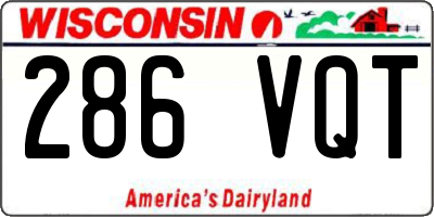 WI license plate 286VQT