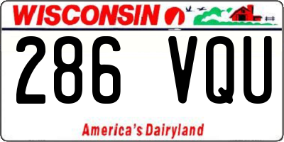 WI license plate 286VQU