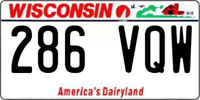 WI license plate 286VQW