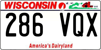 WI license plate 286VQX