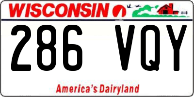WI license plate 286VQY
