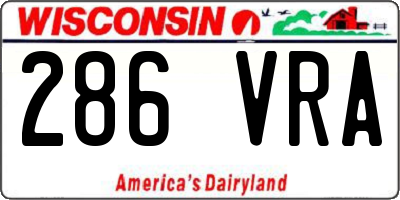 WI license plate 286VRA