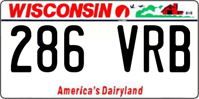 WI license plate 286VRB