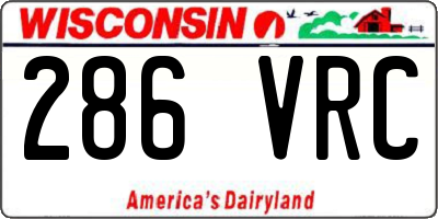 WI license plate 286VRC